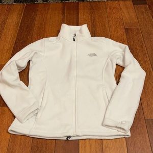 White full zip fleece jacket in EUC size small North Face